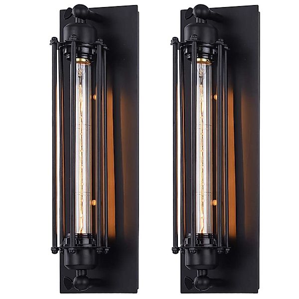MUPOO Wandleuchte Industrielle Wandleuchten Innen,Schwarz E26/27 günstig online kaufen