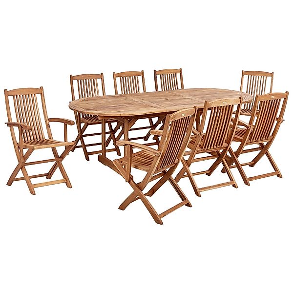Beliani Gartentisch Set MAUI II Heller Holzfarbton günstig online kaufen