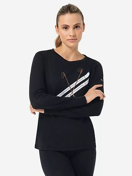 SUPER.NATURAL Sweatshirt für Damen, Merino KRYSSEDE SKI Ski Motiv, casual günstig online kaufen