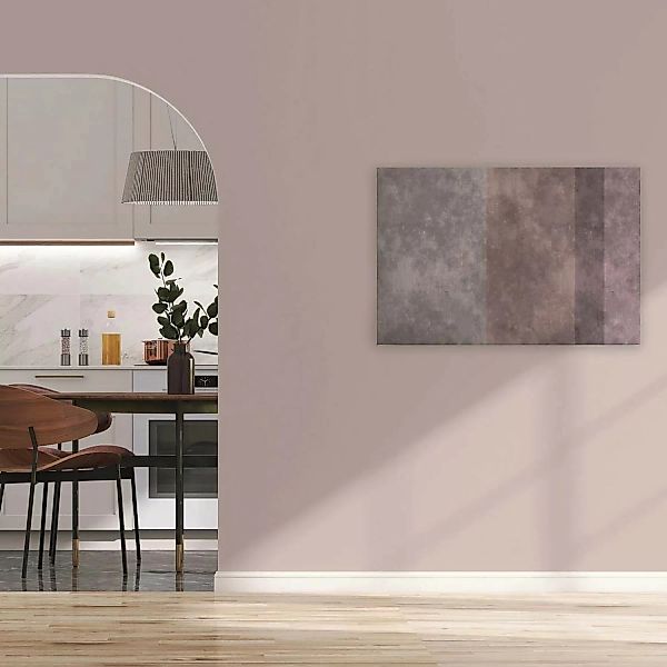 Bricoflor Deko Wandbild In Beton Optik Mit Streifen Grau Rosa Leinwandbild günstig online kaufen