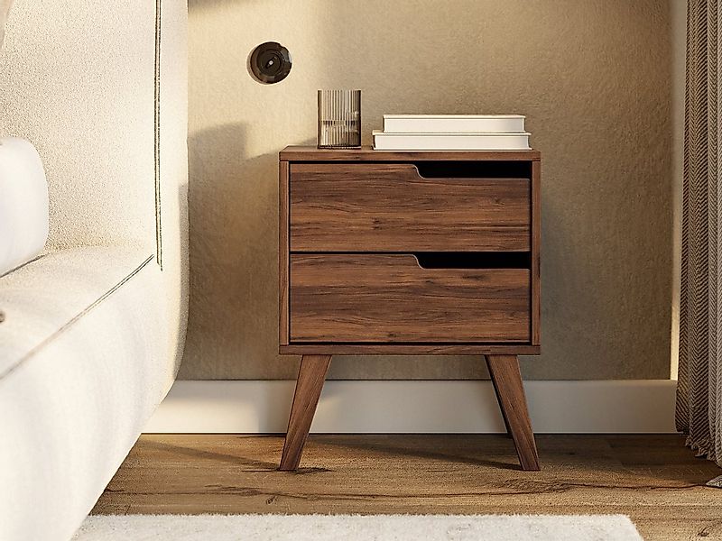Beautysofa Nachttisch NOREL modernes Design mit zwei Schubladen (erhältlich günstig online kaufen