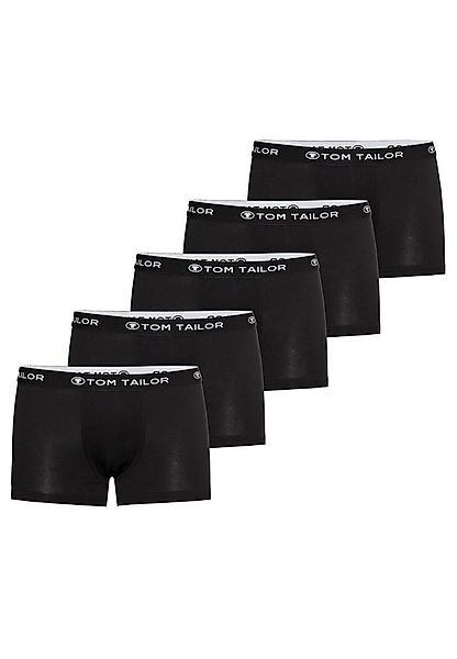 TOM TAILOR Boxershorts TOM TAILOR Herren Hip Pants schwarz uni 5er Pack (5- günstig online kaufen
