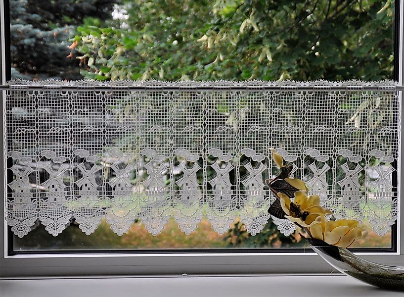 Stickereien Plauen Scheibengardine "Windmühle" Stangendurchzug 1 Stk. tlg. günstig online kaufen