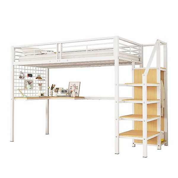 HAUSS SPLOE Kinderbett 90x200cm Eisenbett mit Tisch und Kleiderschrank, Sei günstig online kaufen