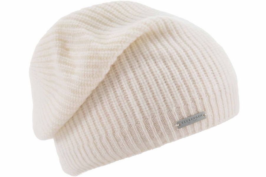 Seeberger Strickmütze Beanie aus 100% Kaschmir im Rippmuster günstig online kaufen