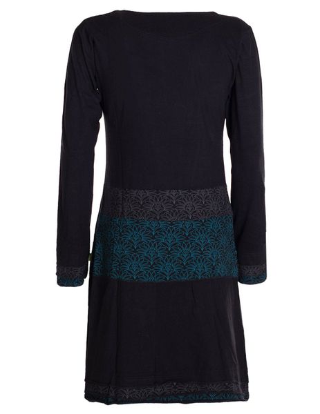 Vishes Jerseykleid Kleid Wasserfallkragen Bund bedruckt günstig online kaufen