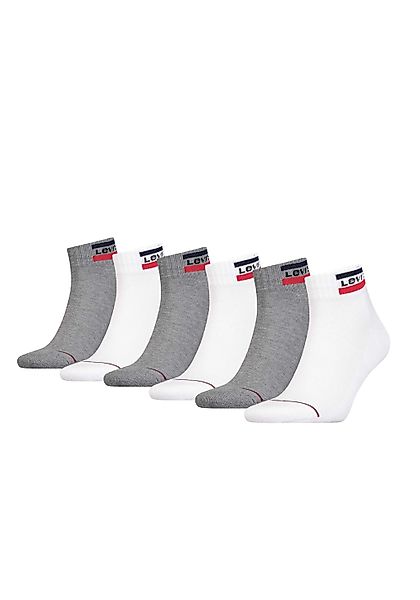 Levi's 6-er Set Sneakersocken Schwarz & Grau günstig online kaufen