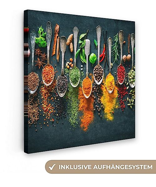 OneMillionCanvasses® Leinwandbild Löffel - Gewürze - Farbenfroh - Gewürze, günstig online kaufen