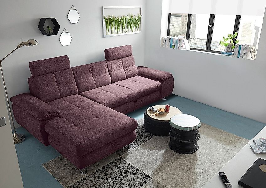 ED EXCITING DESIGN Ecksofa Alba, mit Schlaffunktion und Bettkasten, Armlehn günstig online kaufen