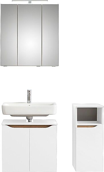 Saphir Badmöbel-Set »Quickset 3-teilig, Waschbeckenunterschrank mit LED-Spi günstig online kaufen