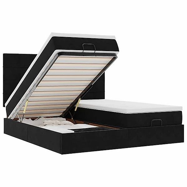 vidaXL Bett Ottoman-Bett mit Matratzen & LEDs Schwarz 160x200 cm Samt günstig online kaufen
