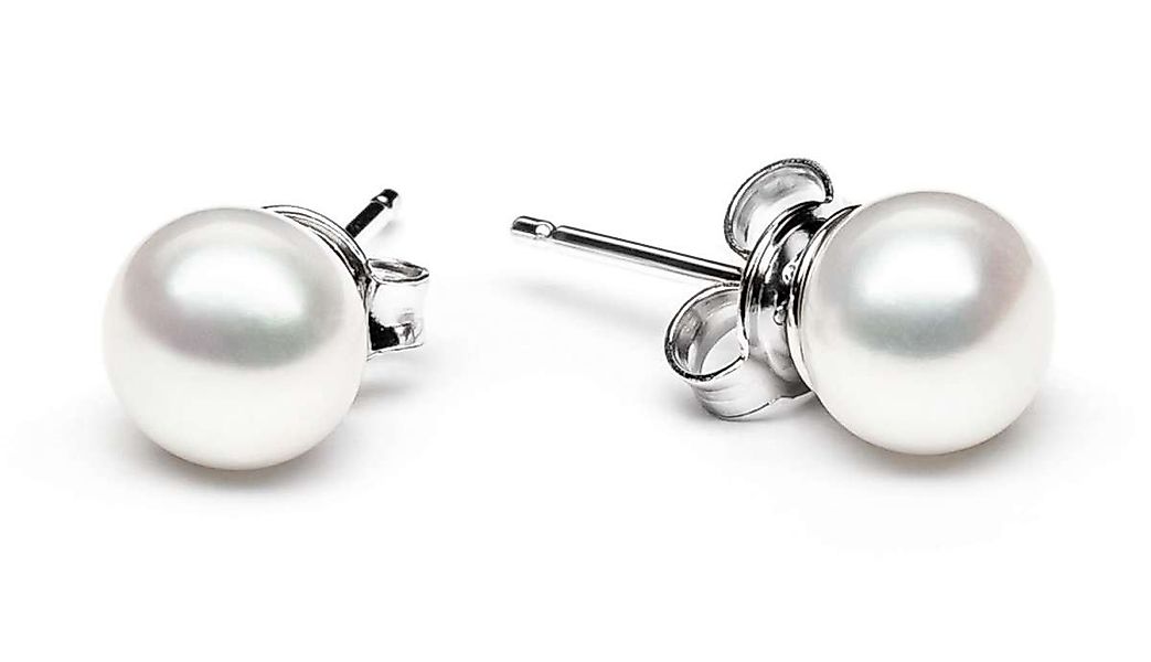 Gaura Pearls Paar Ohrstecker, Perlenohrstecker, weiß, 6 mm, 925 Silber rhod günstig online kaufen
