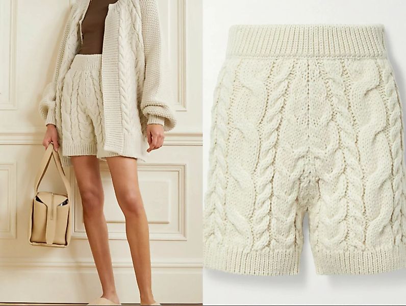 MR MITTENS Shorts MR MITTENS Cable Knit Wool Strick Shorts Wolle Zopfstrick günstig online kaufen