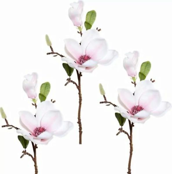 Kunstpflanze Magnolie 3er-Pack rosa/weiß günstig online kaufen