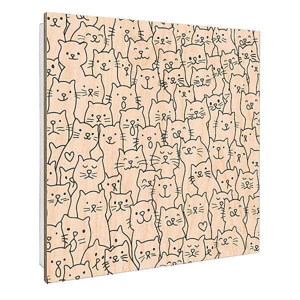 Banjado Großer Schlüsselbox Holz 30x30cm Weiß Scharnier Rechts 50 Haken Sch günstig online kaufen