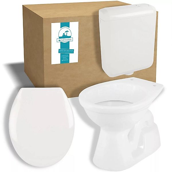 Calmwaters Stand-WC Universal Weiß Abgang Innen Senkrecht Set WC-Sitz Spülk günstig online kaufen