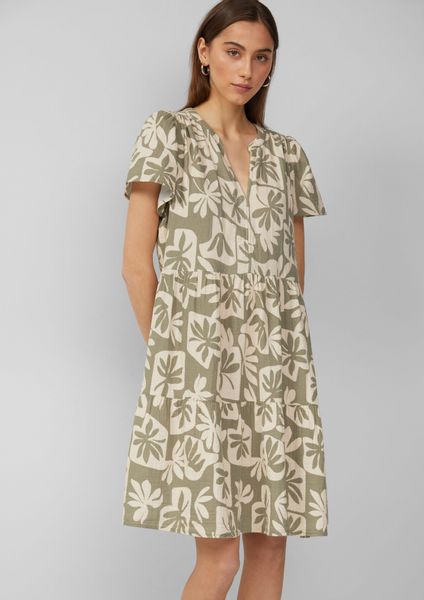 QS Minikleid Volantkleid aus Musselin Raffung günstig online kaufen