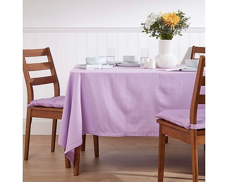 Homescapes Tischdecke Tischdecke flieder – 137 x 137 cm, 100% Baumwolle (1- günstig online kaufen