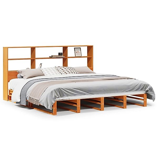 vidaXL Massivholzbett ohne Matratze Wachsbraun 200x200 Massivholz 3323934 günstig online kaufen
