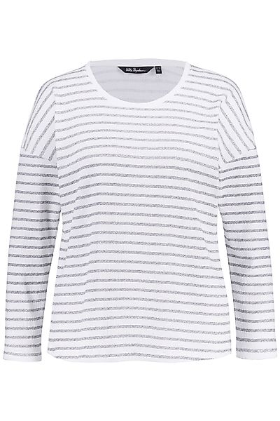 Ulla Popken Sweatjacke Loungewear-Shirt Piqué Ringel günstig online kaufen