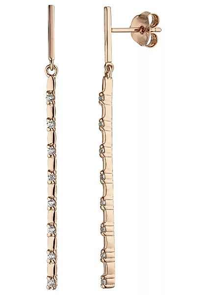 JOBO Paar Ohrhänger, 925 Silber roségold vergoldet mit 16 Zirkonia günstig online kaufen