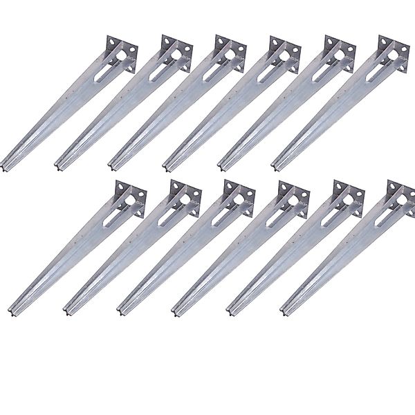 TRUTZHOLM 12x Bodenhülsen Durchmesser 34mm 50cm Länge Verzinkt 100x100 mm günstig online kaufen