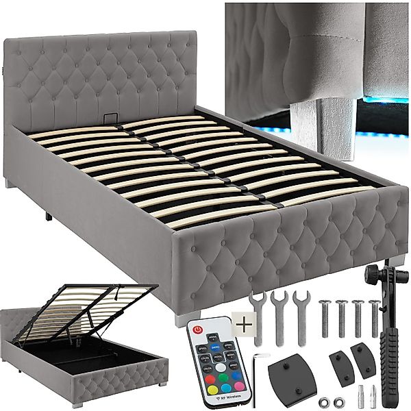 tectake Polsterbett Sedona (Komplettset, mit LED-Leisten günstig online kaufen