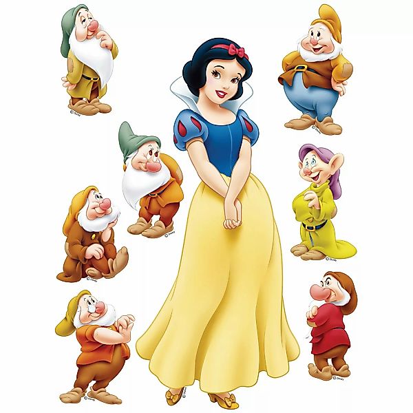 Disney Wandtattoo Schneewittchen Gelb Blau und Beige 65 x 85 cm 600195 günstig online kaufen