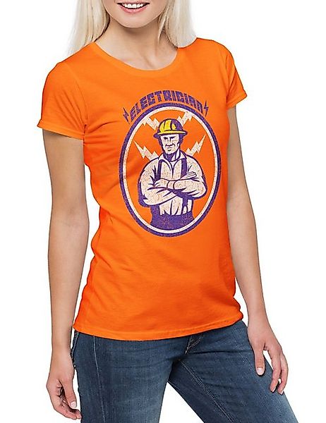 Urban Backwoods Print-Shirt Electrician IV Damen T-Shirt Elektriker Meister günstig online kaufen