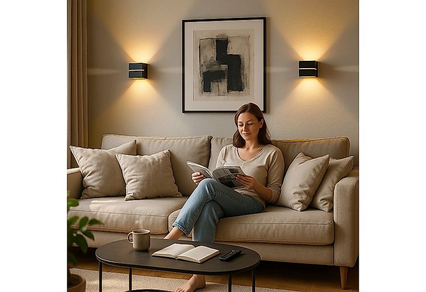 SSC-LUXon LED Wandleuchte Wandleuchte KOURA schwarz gold Up Down inkl. G9 L günstig online kaufen