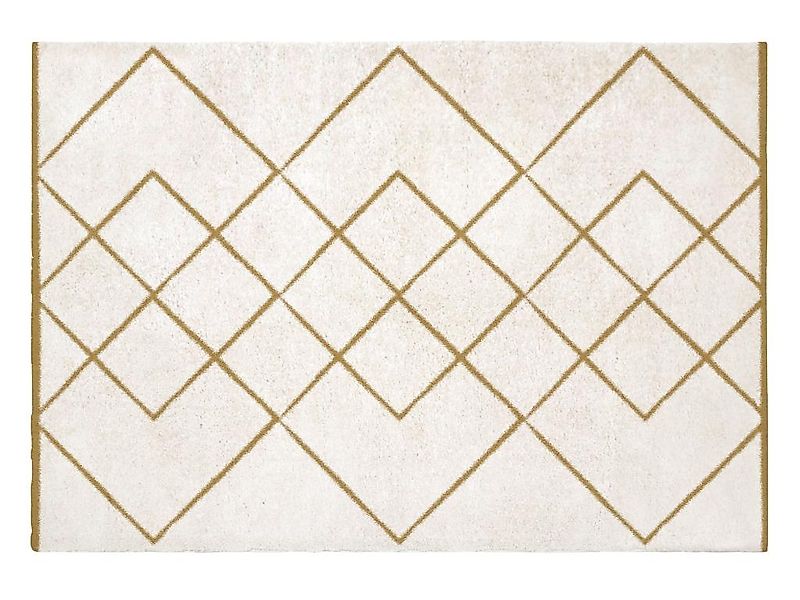 Hochflorteppich Berber - 200 x 290 cm - Weiß & Goldfarben - PRYSMI günstig online kaufen