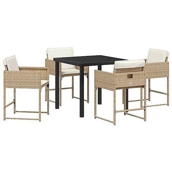 vidaXL Garten Essgruppe 5-Tlg Beige Poly-Rattan 3380729 günstig online kaufen
