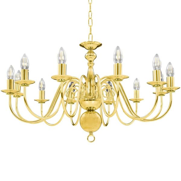 vidaXL Kronleuchter Kronleuchter Golden 12 x günstig online kaufen