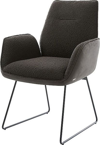 DELIFE Polsterstuhl Zoa-Flex, Kufengestell Schwarz Materialmix Schwarz Tasc günstig online kaufen