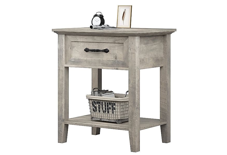 GarveeMore Nachttisch Beistelltisch mit Schublade und Ablage 50x45x60 cm günstig online kaufen