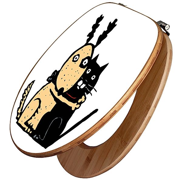 Banjado Design WC Sitz Bambus Toilettendeckel Toilettensitz Bambus Holz Klo günstig online kaufen