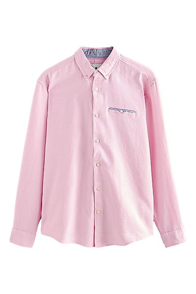 Next Langarmhemd Strukturiertes Langarmshirt aus 100 % günstig online kaufen