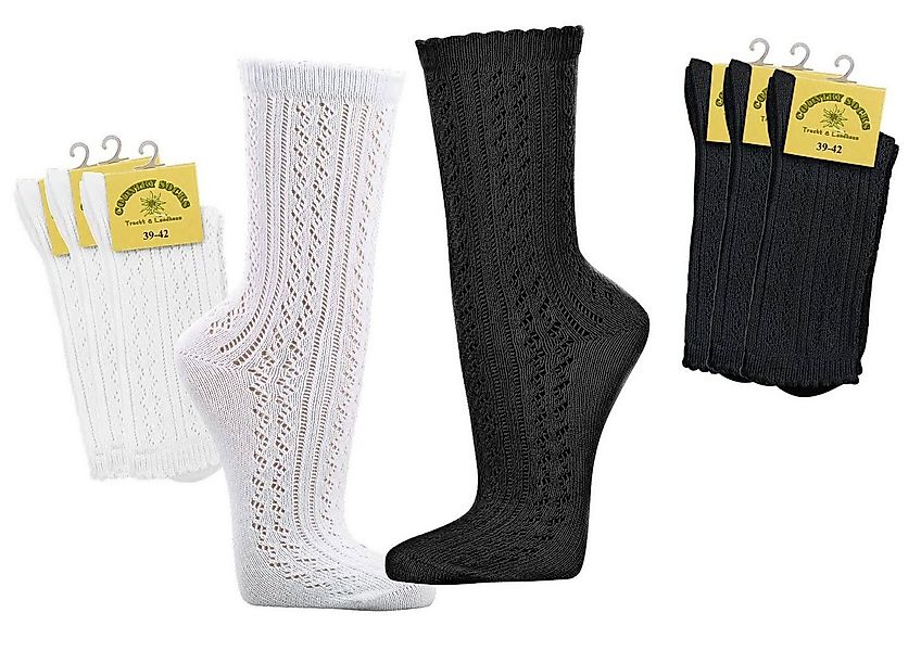 Wowerat Basicsocken Trachtensocken kurz Landhaus Häkellook Dirndl Wiesn Cou günstig online kaufen
