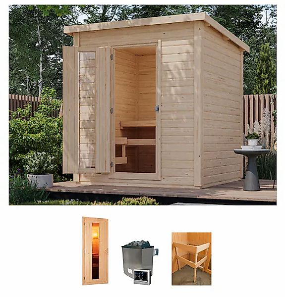 Karibu Saunahaus »Talo 2« Set, Ofen 9 kW, externe Steuerung günstig online kaufen