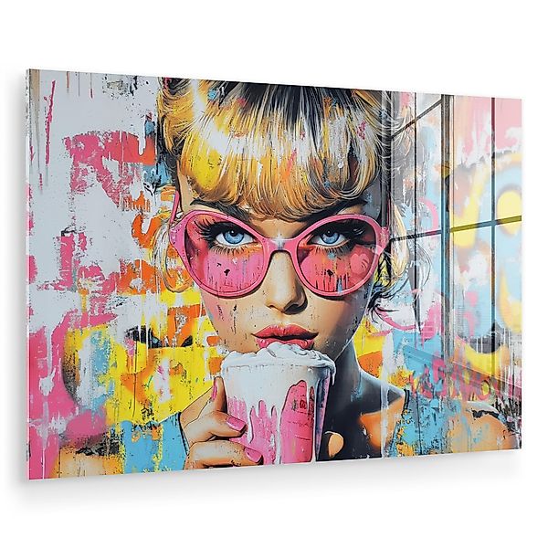 MuchoWow Acrylglasbild Ausdrucksstark - Milchshake - günstig online kaufen