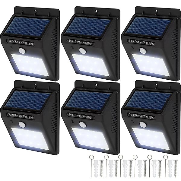6 LED Solar Leuchten mit Bewegungsmelder - schwarz günstig online kaufen
