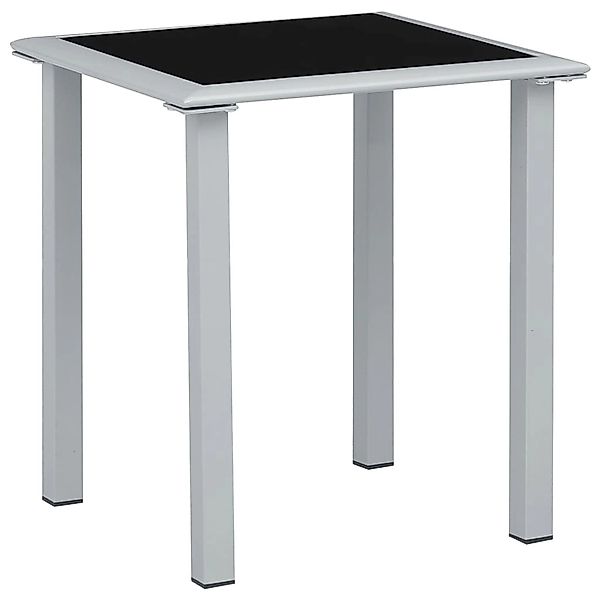 vidaXL Gartentisch Schwarz und Silbern 41x41x45 cm Stahl und Glas 310541 günstig online kaufen