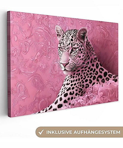 OneMillionCanvasses® Leinwandbild Panther - Deluxe - Rosa, Fotodruck (1 St) günstig online kaufen