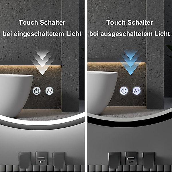 Apejoy Badspiegel 60 cm Round LED günstig online kaufen