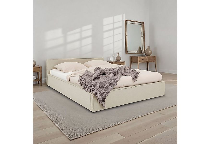 IDIMEX Polsterbett PESARO, Doppelbett 160x200 cm mit Lattenrost Leinen Opti günstig online kaufen