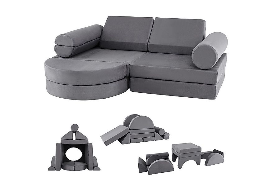 COSTWAY Kindersofa, 13 Teile, modulares Spielsofa-Set mit abnehmbarer Bezüg günstig online kaufen