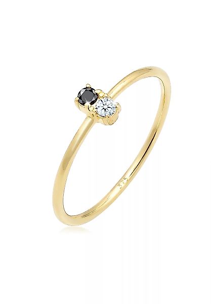 Elli DIAMONDS Verlobungsring "Bi-Color Schwarzer Diamant (0.06 ct.) 375 Gel günstig online kaufen