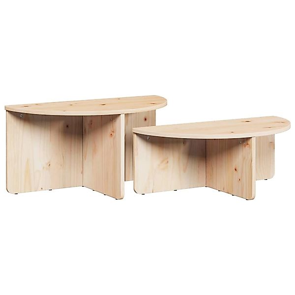 vidaXL Couchtisch 2 Stk Natur 79 x 39,5 x 40 cm Massivholz Kiefer 873535 günstig online kaufen