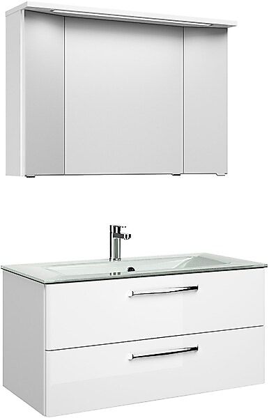Saphir Badmöbel-Set »Trentino 2-teilig Glas-Waschtisch, Spiegelschrank mit günstig online kaufen