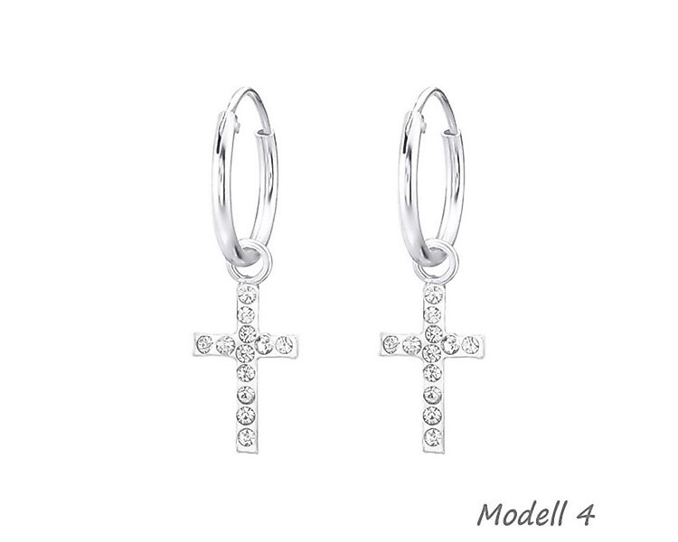 Order & Smile Schmuck Paar Ohrhänger Kreuz Ohrringe: 925 Silber Creolen Ohr günstig online kaufen